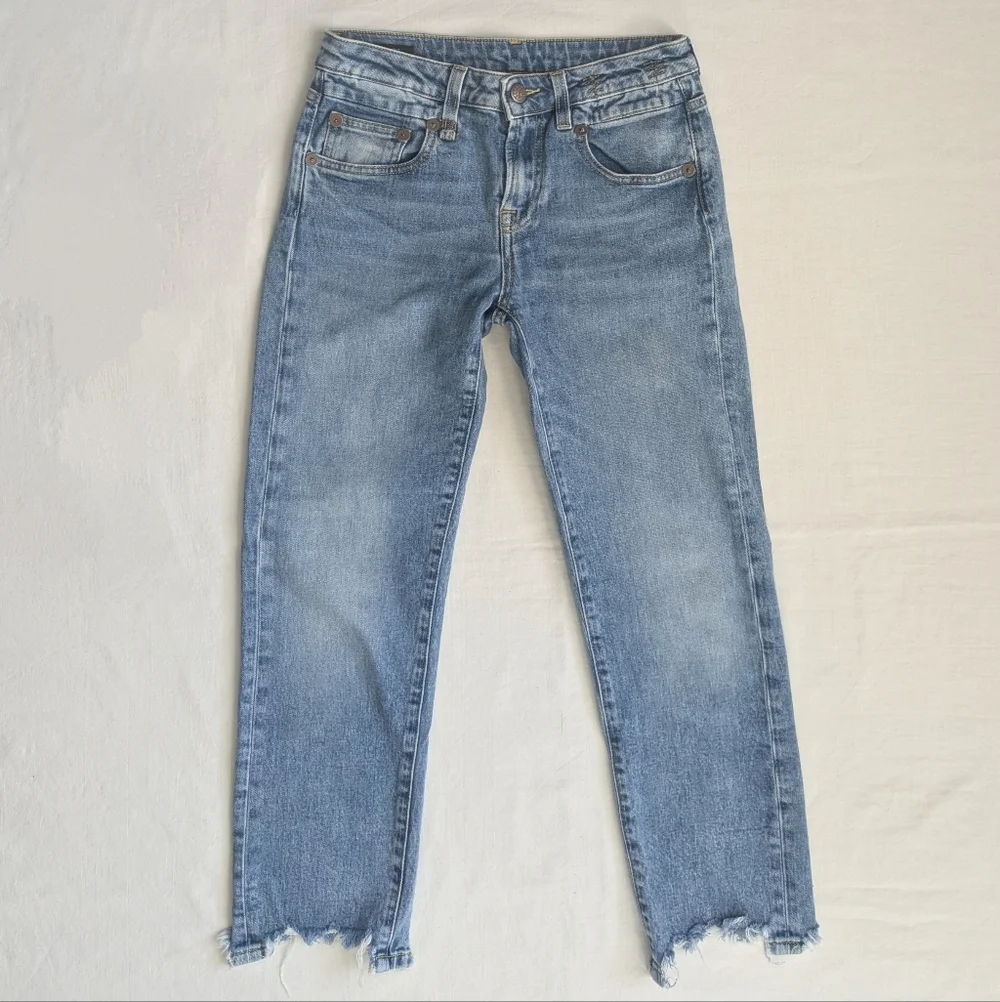 R13 Boy Straight With Rips Cropped Stretch Denim In Jasper Size 25 For Women - Picture 2 of 12